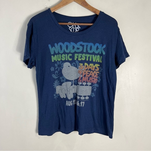 Chaser Woodstock Everybody Graphic T-Shirt Blue Size Medium Lightweight - Picture 2 of 10